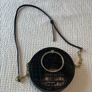 Practically New: Ted Baker Black and Gold Quilted Crossbody Bag